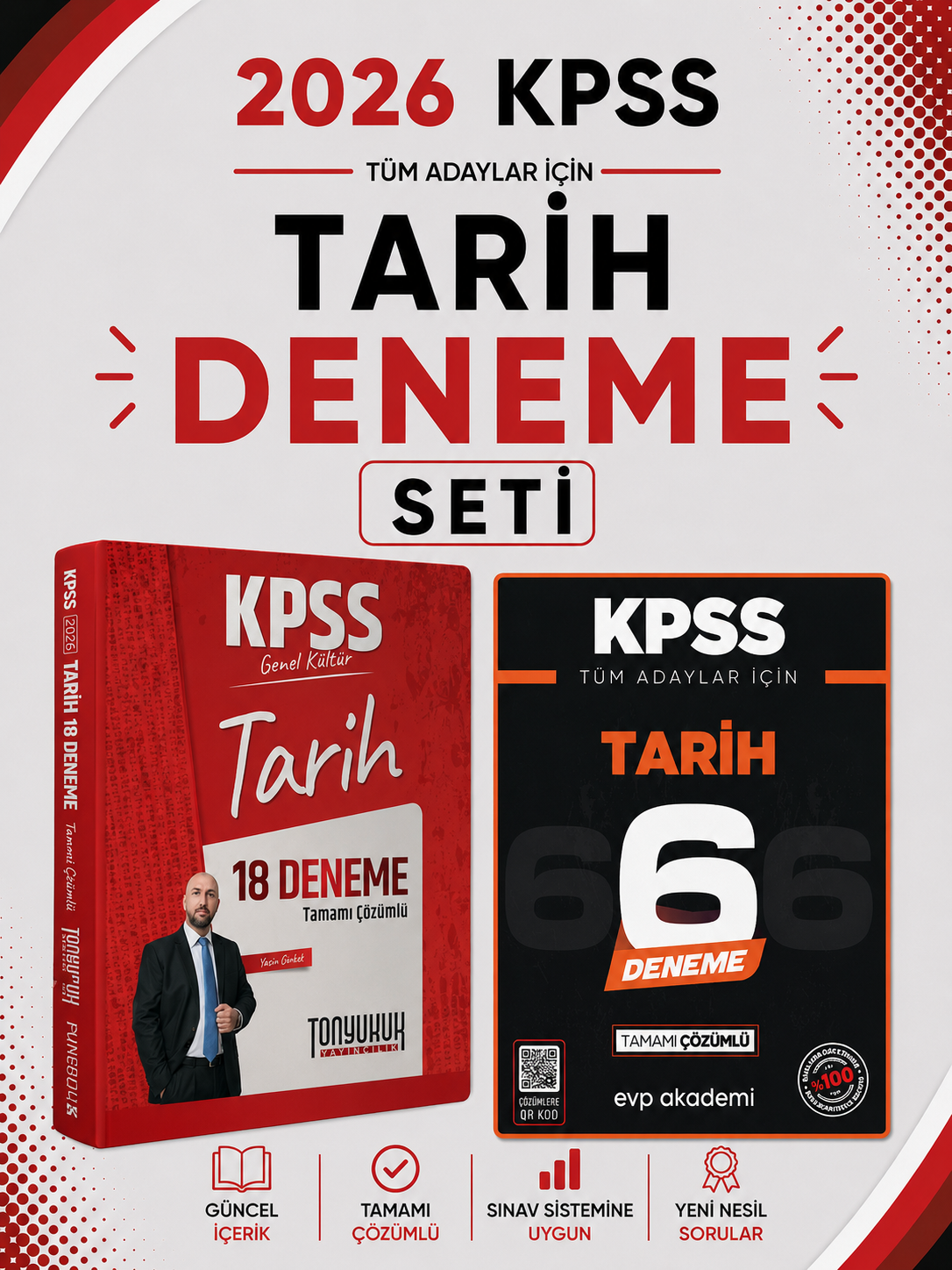 Tonyukuk Yayınları 2026 KPSS Tarih 30 Deneme & KPSS Tarih 6 Deneme EVP Akademi Seti