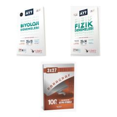 2027 Limit AYT 25 Biyoloji li Deneme + Fizik x 14 Deneme + anla kazan paragraf deneme 3'lü Set