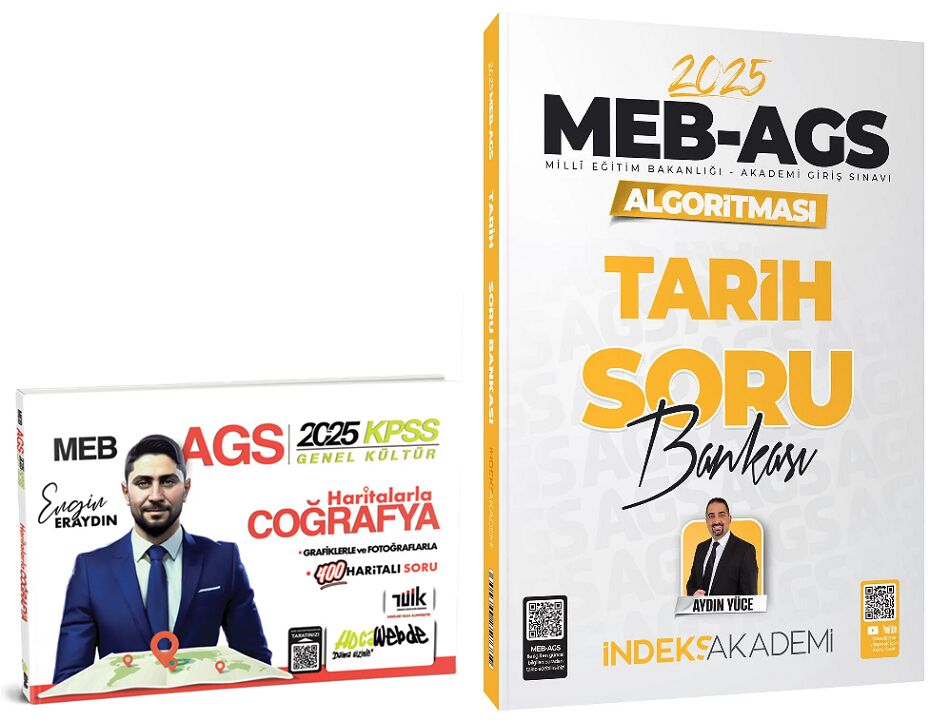 HocaWebde + İndeks MEB-AGS KPSS Haritalarla Türkiye Coğrafyası + Tarih Soru Bankası 2 li Set