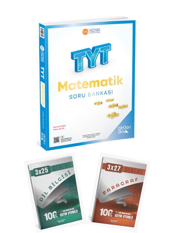 Anla Kazan + 345 2026 TYT Matematik Soru + Paragraf Dil Bilgisi Deneme 3 lü Set