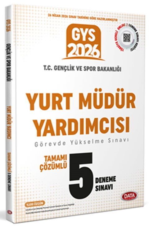 Data Yayınları 2026 GYS T.C. Gençlik ve Spor Bakanlığı Yurt Müdür Yardımcısı Çözümlü 5 Deneme Sınavı