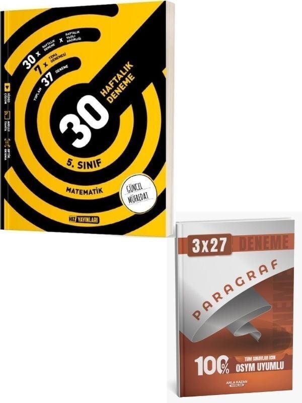 Hız 2027 5. Sınıf Matematik 30 Haftalık Deneme+ Anla Kazan Paragraf