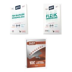 2027 Limit AYT Fen Bilimleri 20x40 Video Çözümlü + Fizik 25 x 14 Deneme + anla kazan paragraf deneme 3'lü Set