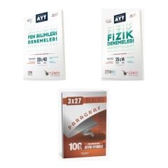 2027 Limit AYT Fen Bilimleri 20x40 Video Çözümlü + Fizik 25 x 14 Deneme + anla kazan paragraf deneme 3'lü Set