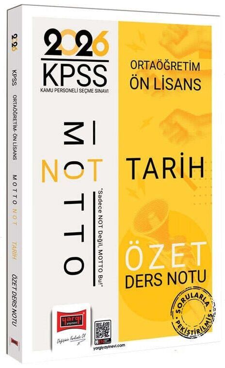 Yargı 2026 KPSS Lise Ortaöğretim Ön Lisans Tarih Motto Özet Ders Notu Yargı Yayınları
