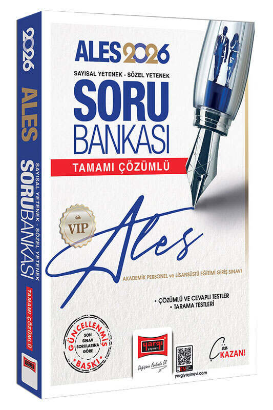 Yargı Yayınları 2026 ALES VIP Sayısal-Sözel Yetenek Tamamı Çözümlü Soru Bankası