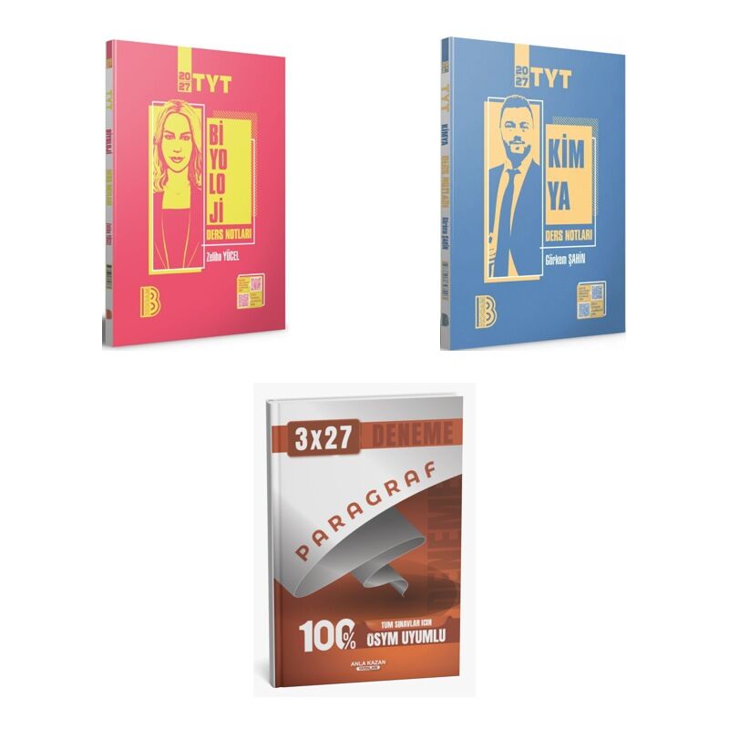 2027 Benim Hocam TYT Biyoloji + Kimya Konu + anla kazan paragraf deneme 3'lü Set