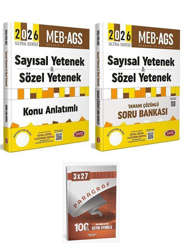 Data 2026 MEB-AGS Sayısal-Sözel Yetenek Konu + Soru Bankası 2 li Set Anla Kazan Paragraf