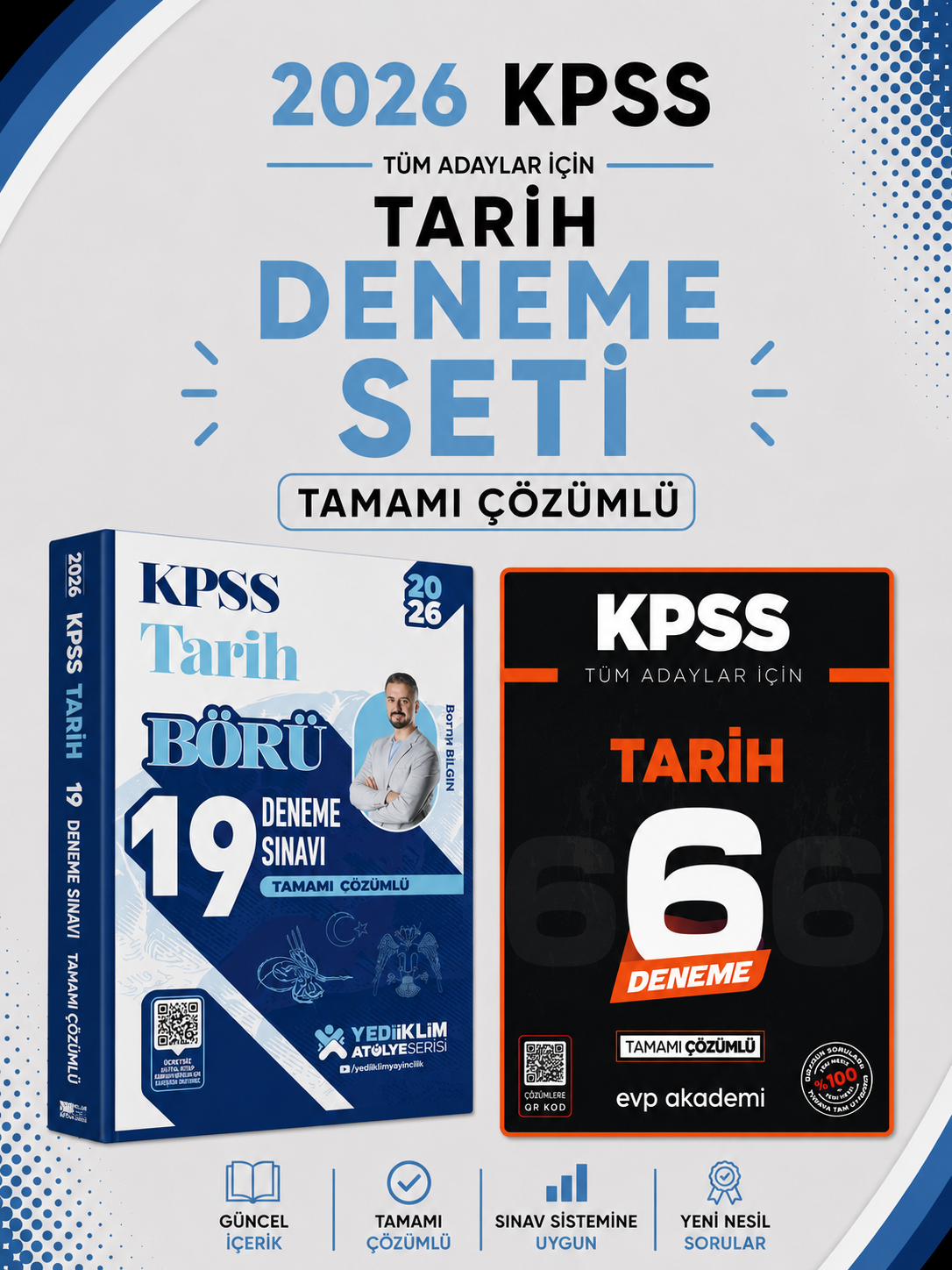 Yediiklim 2026 KPSS Börü Tarih 19 Deneme & KPSS Tarih 6 Deneme EVP Akademi Seti