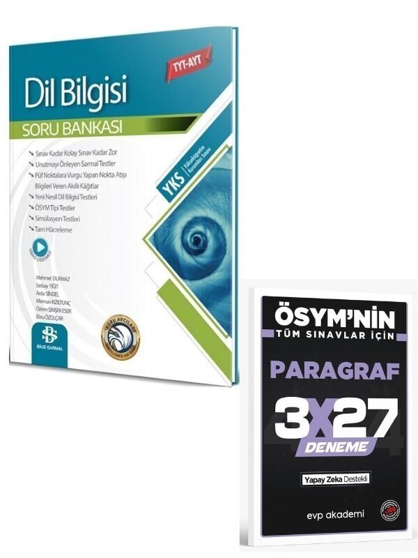 BilgiSarmal 2027 TYT AYT Dil Bilgisi Soru Bankası+ EVP Akademi Paragraf