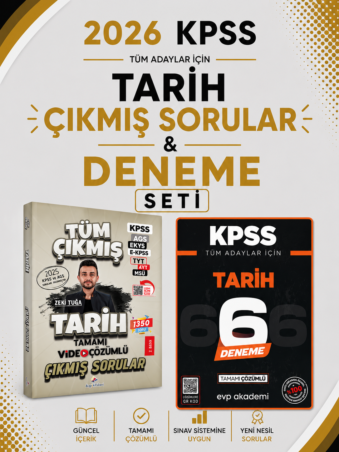 Dizgi Kitap 2026 KPSS Tarih Tüm Sınavlar Çıkmış Sorular & KPSS Tarih 6 Deneme EVP Akademi Seti