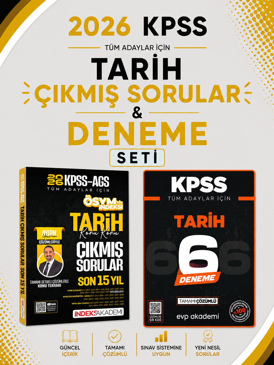 İndeks Akademi 2026 KPSS Tarih Konu Konu Çıkmış Sorular & KPSS Tarih 6 Deneme EVP Akademi Seti