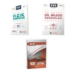 2027 Limit TYT Fizik 50 li + Türkçe Dil Bilgisi 60 Deneme Deneme + anla kazan paragraf deneme 3'lü Set