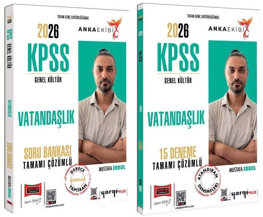 Yargı 2026 KPSS Vatandaşlık Soru Bankası + 15 Deneme 2 li Set Anka Ekibi - Mustafa Erkol Yargı Yayınları