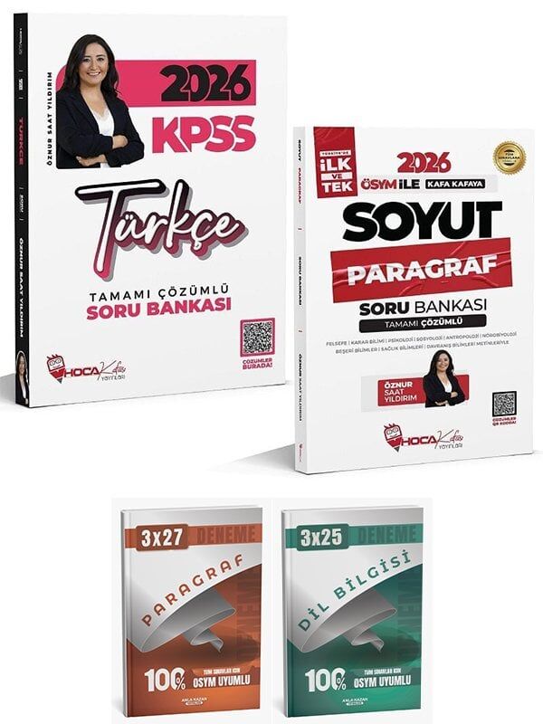 Anla Kazan + Hoca Kafası 2026 KPSS Türkçe + Paragraf Soyut Soru Bankası 2 li Set - Öznur Saat Yıldırım Anla Kazan + Hoca Kafası Yayınları