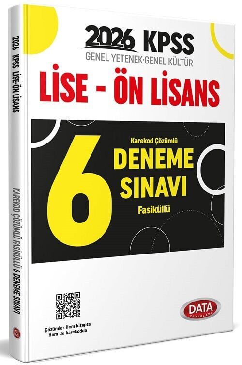 Data 2026 KPSS Lise Ön Lisans 6 Deneme Çözümlü Data Yayınları