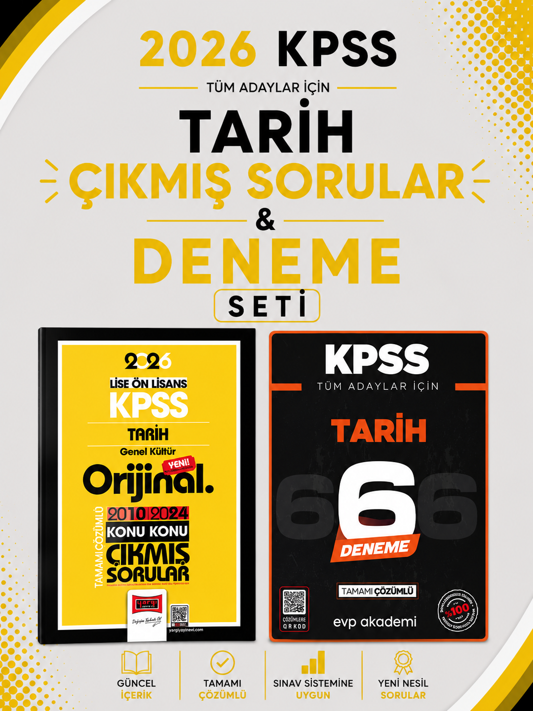 Yargı 2026 KPSS Tarih Tüm Sınavlar Çıkmış Sorular & KPSS Tarih 6 Deneme EVP Akademi Seti