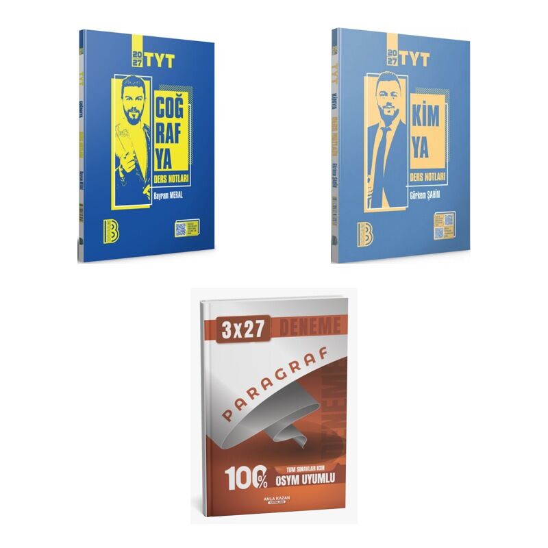 2027 Benim Hocam TYT Coğrafya + Kimya Konu + anla kazan paragraf deneme 3'lü Set
