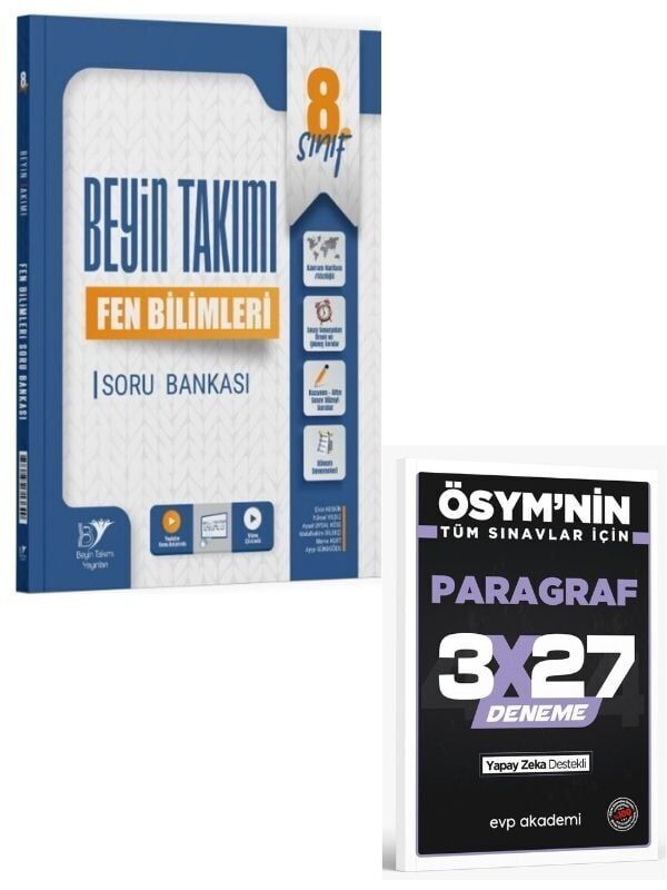 BeyinTakımı 2027 8. Sınıf Fen Bilimleri Soru Bankası+ EVP Akademi Paragraf