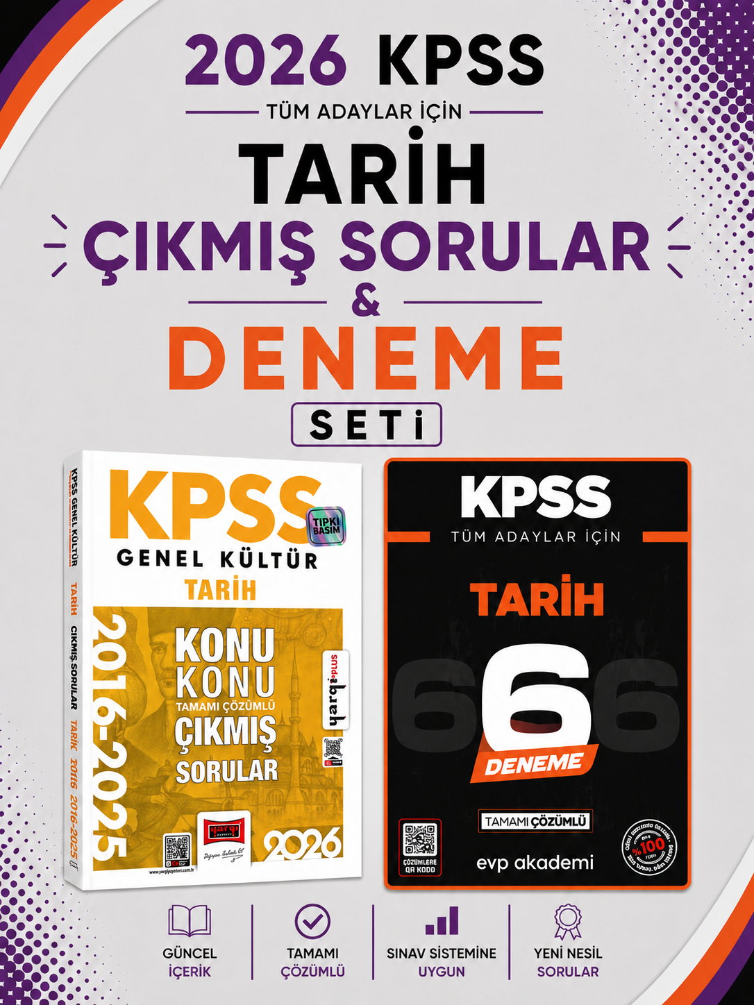 Yargı 2026 KPSS Tarih Tüm Sınavlar Çıkmış Sorular & KPSS Tarih 6 Deneme EVP Akademi Seti