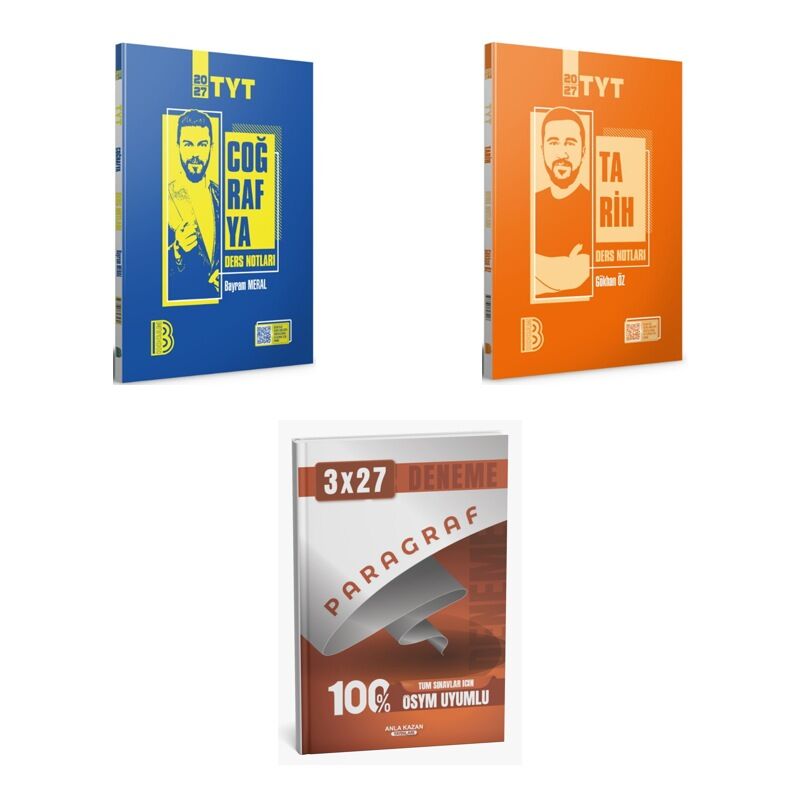 2027 Benim Hocam TYT Coğrafya + Tarih Konu + anla kazan paragraf deneme 3'lü Set
