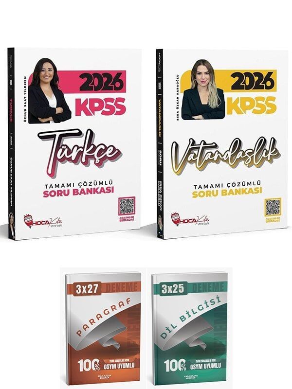Anla Kazan + Hoca Kafası 2026 KPSS Türkçe + Vatandaşlık Soru Bankası 2 li Set - Öznur Saat Yıldırım, Esra Özkan Karaoğlu Anla Kazan + Hoca Kafası Yayınları