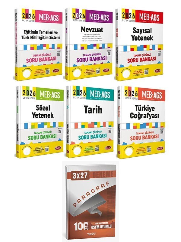 Data 2026 MEB-AGS Tüm Dersler Soru Bankası 6 lı Set Anla Kazan Paragraf
