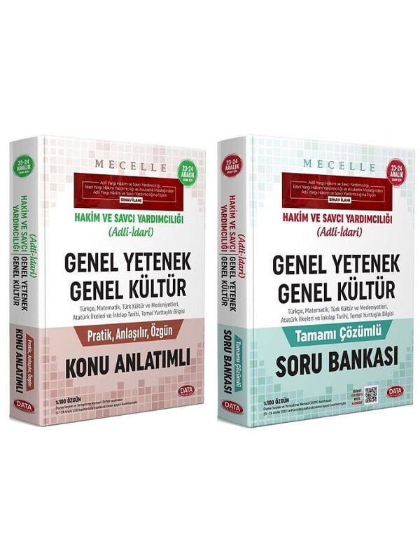 Data 2023 Hakim ve Savcı Yardımcılığı MECELLE Genel Yetenek Genel Kültür Konu Soru Bankası 2 li Set