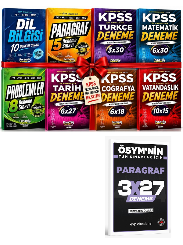 Peramila 2027 KPSS Genel Yetenek Genel Kültür Deneme 8 li Set+ Anla Kazan Paragraf