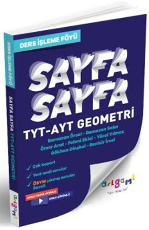 Tammat Yayıncılık TYT AYT Geometri Sayfa Sayfa Ders İşleme Föyü