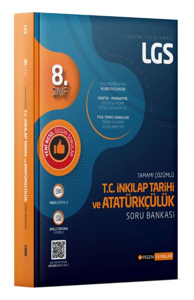 Pegem LGS T.C. İnkılap Tarihi ve Atatürkçülük Tamamı Çözümlü Soru Bankası