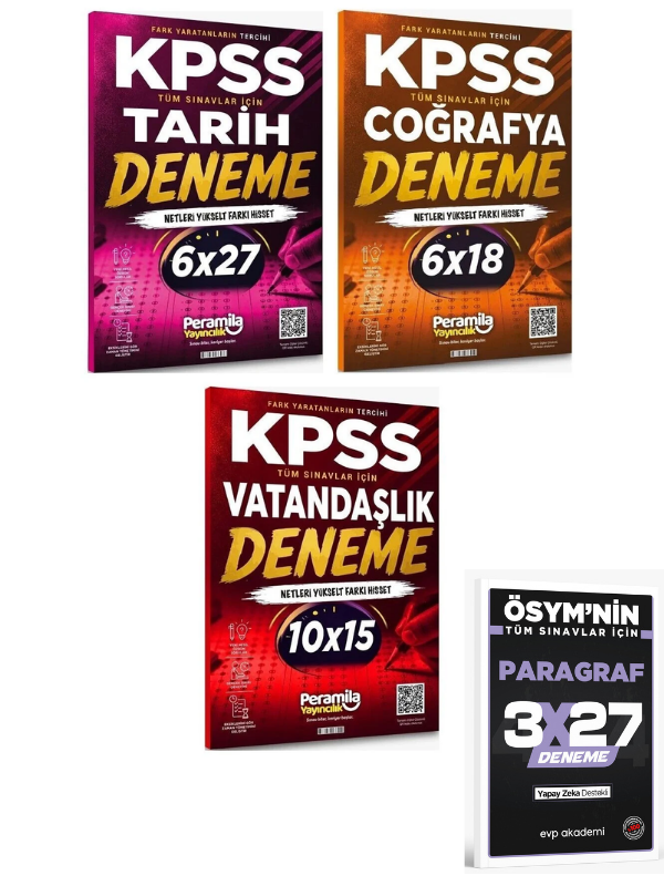 Peramila 2027 KPSS Tarih + Coğrafya + Vatandaşlık 22 Deneme 3 lü Set+ Anla Kazan Paragraf