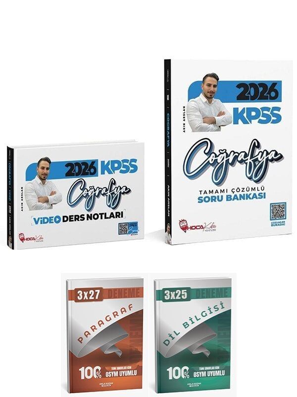Anla Kazan + Hoca Kafası 2026 KPSS Coğrafya Video Ders Notları + Soru Bankası 2 li Set - Akın Arslan Anla Kazan + Hoca Kafası Yayınları