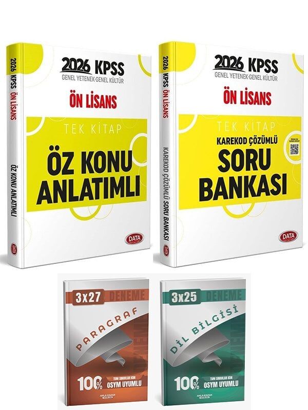Data 2026 KPSS Ön Lisans Öz Konu Anlatımlı + Soru Bankası 2 li Set Anla Kazan Paragraf