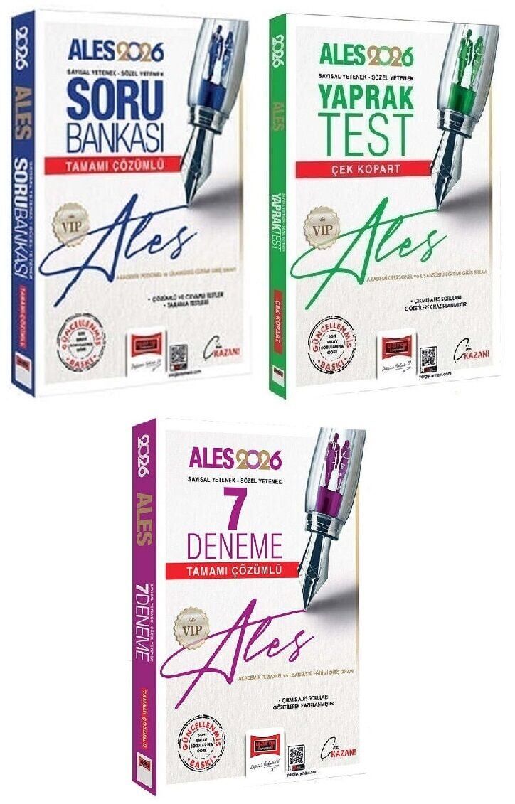Yargı 2026 ALES VIP Soru Bankası + Yaprak Test + 7 Deneme 3 lü Set Yargı Yayınları