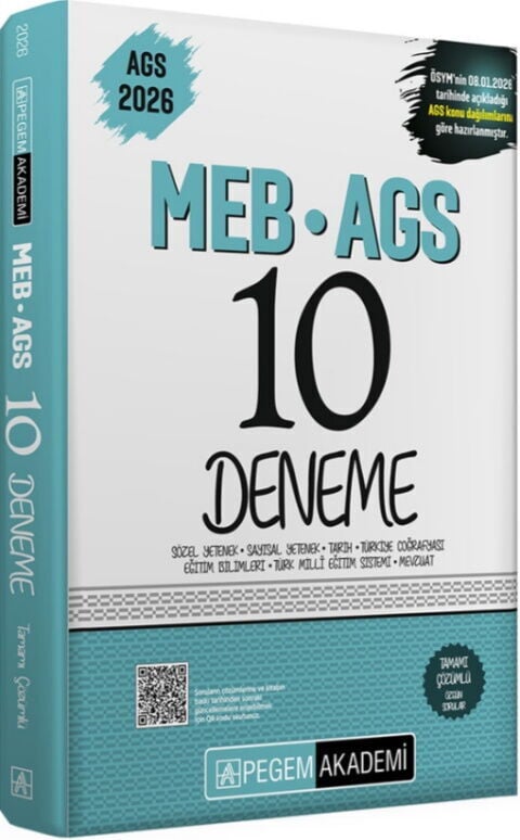Pegem Yayınları 2026 MEB AGS Tamamı Çözümlü 10 Deneme