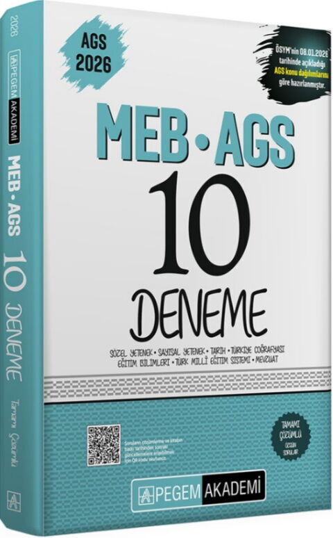 Pegem Yayınları 2026 MEB AGS Tamamı Çözümlü 10 Deneme