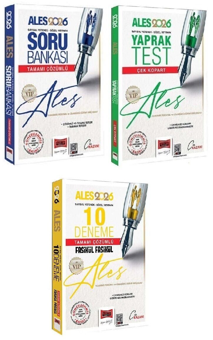 Yargı 2026 ALES VIP Soru Bankası + Yaprak Test + 10 Deneme 3 lü Set Yargı Yayınları