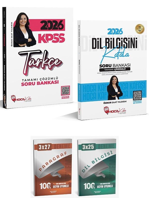 Anla Kazan + Hoca Kafası 2026 KPSS Türkçe + Dil Bilgisi Soru Bankası 2 li Set - Öznur Saat Yıldırım Anla Kazan + Hoca Kafası Yayınları