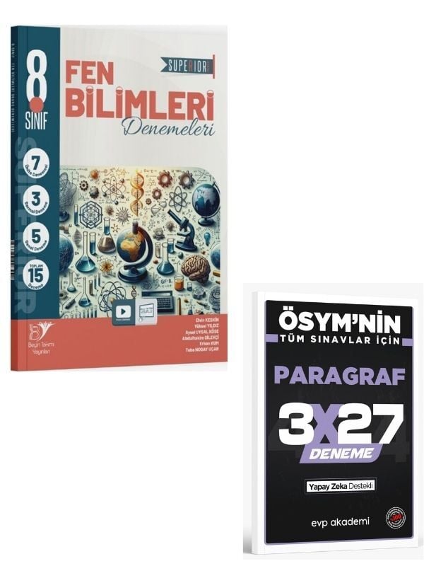 BeyinTakımı 2027 8. Sınıf LGS Fen Bilimleri Superıor 15 li Deneme+ EVP Akademi Paragraf