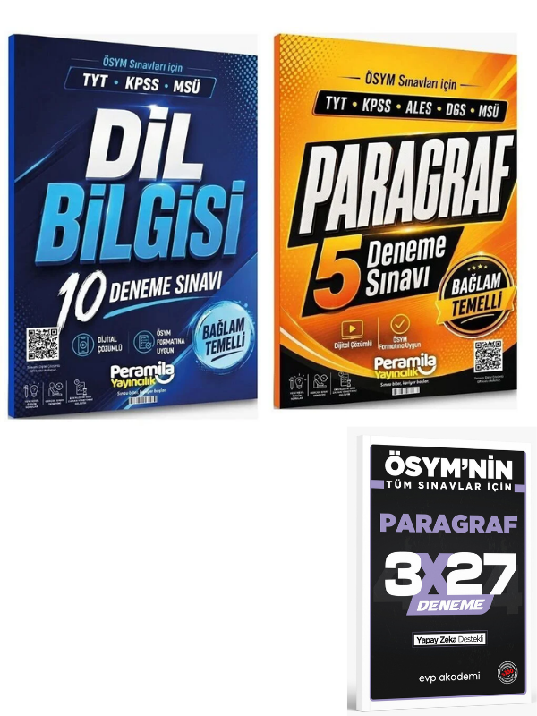 Peramila 2027 YKS TYT KPSS MSÜ Dil Bilgisi + Paragraf 15 Deneme 2 li Set+ Anla Kazan Paragraf