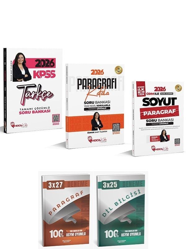 Anla Kazan + Hoca Kafası 2026 KPSS Türkçe + Paragraf Soru Bankası 3 lü Set - Öznur Saat Yıldırım Anla Kazan + Hoca Kafası Yayınları