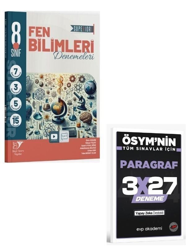 BeyinTakımı 2027 8. Sınıf LGS Fen Bilimleri Superıor 15 li Deneme+ EVP Akademi Paragraf