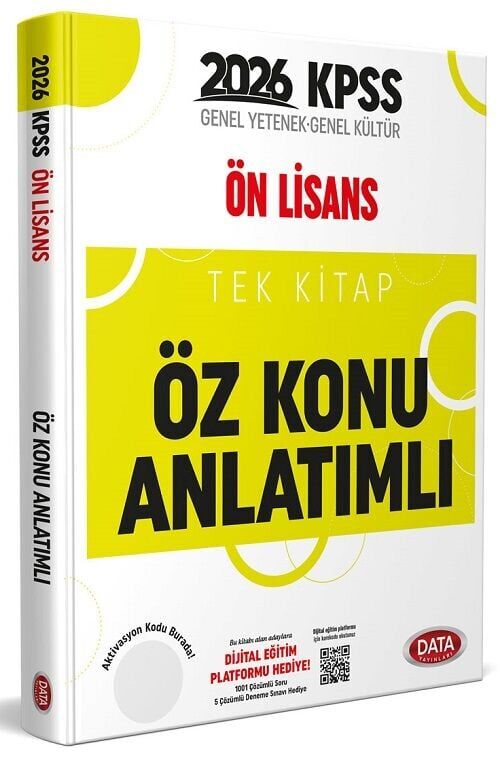 Data 2026 KPSS Ön Lisans Öz Konu Anlatımlı Tek Kitap Data Yayınları