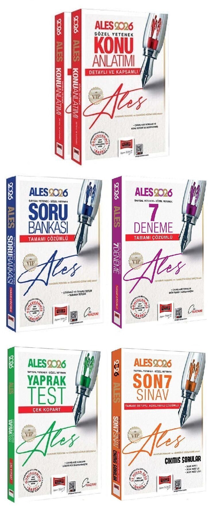 Yargı 2026 ALES VIP Konu + Soru Bankası + 7 Deneme + Yaprak Test + Son 7 Sınav Çıkmış 5 li Set Yargı Yayınları