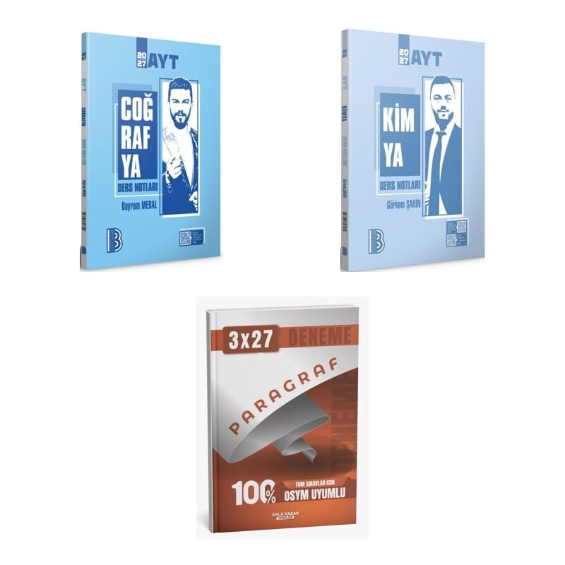 2027 Benim Hocam AYT Coğrafya + Kimya Konu + anla kazan paragraf deneme 3'lü Set