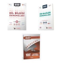 2027 Limit TYT Türkçe Dil Bilgisi 60 Deneme + Fen Bilimleri 20 x 20 Deneme + anla kazan paragraf deneme 3'lü Set