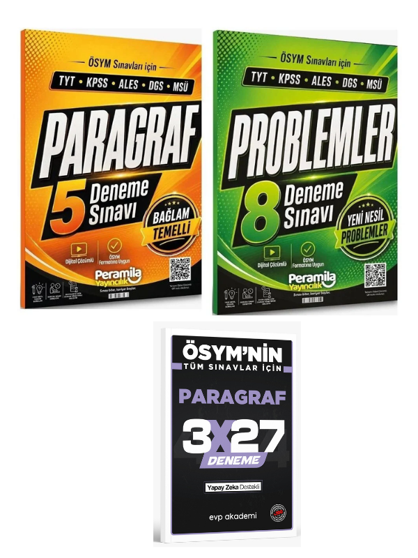 Peramila 2027 YKS TYT KPSS ALES DGS MSÜ Paragraf + Problemler 5+8 Deneme 2 li Set+ Anla Kazan Paragraf