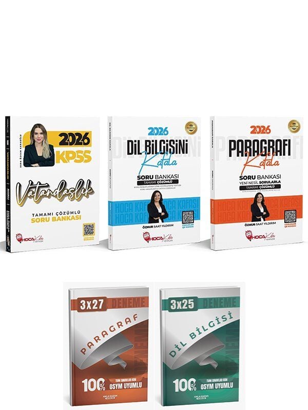 Anla Kazan + Hoca Kafası 2026 KPSS Vatandaşlık + Paragraf + Dil Bilgisi Soru Bankası 3 lü Set - Esra Özkan Karaoğlu, Öznur Saat Yıldırım Anla Kazan + Hoca Kafası Yayınları