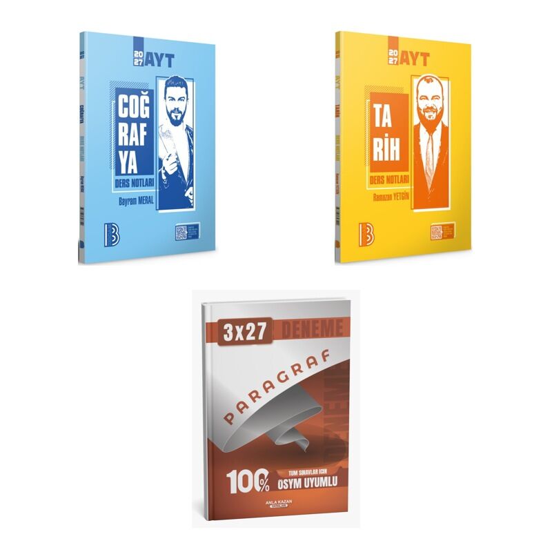 2027 Benim Hocam AYT Coğrafya + Tarih Konu + anla kazan paragraf deneme 3'lü Set
